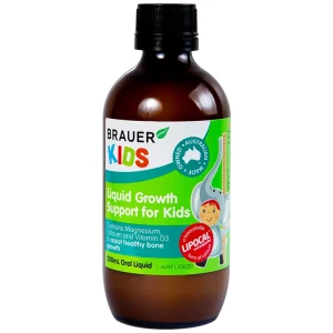 Siro Brauer Kids Liquid Growth Support For Kids bổ sung canxi, vitamin và khoáng chất (200ml)