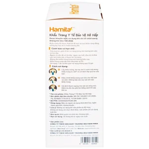 Khẩu trang y tế Hamita Advanced 4D Mask màu đen hỗ trợ ngăn khói, bụi, kháng khuẩn (5 cái)