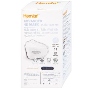 Khẩu trang y tế Hamita Advanced 4D Mask màu đen hỗ trợ ngăn khói, bụi, kháng khuẩn (5 cái)