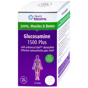 Viên uống Glucosamine 1500 Plus Henry Blooms hỗ trợ tăng tiết dịch khớp, bảo vệ màng sụn khớp (90 viên)