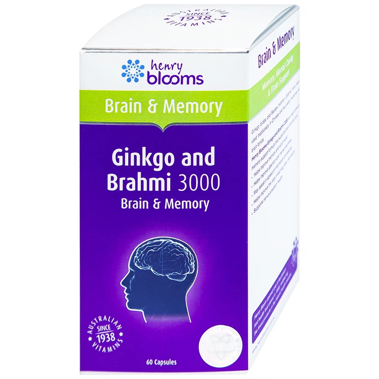 Viên uống Ginkgo And Brahmi 3000 Henry Blooms hỗ trợ hoạt huyết (60 viên)