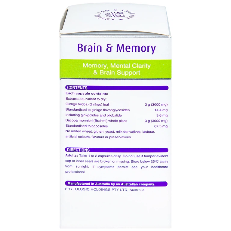 Viên uống Ginkgo And Brahmi 3000 Henry Blooms hỗ trợ hoạt huyết (60 viên)