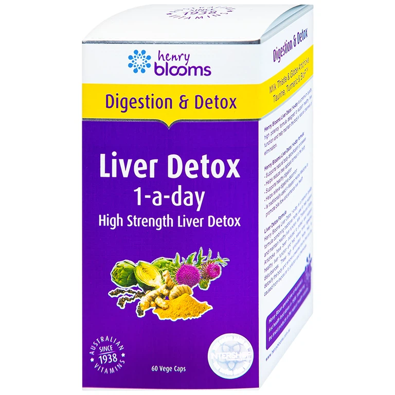 Viên uống Liver Detox 1-A-Day Henry Blooms hỗ trợ giải độc gan, bảo vệ gan (60 viên)