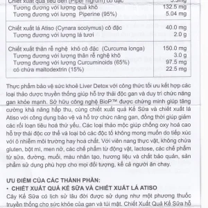 Viên uống Liver Detox 1-A-Day Henry Blooms hỗ trợ giải độc gan, bảo vệ gan (60 viên)