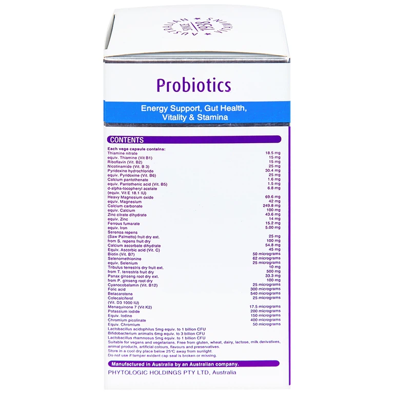 Viên uống Men's Multivitamin With Probiotics Henry Blooms cung cấp năng lượng và chất dinh dưỡng cần thiết (30 viên)