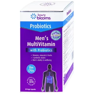 Viên uống Men's Multivitamin With Probiotics Henry Blooms cung cấp năng lượng và chất dinh dưỡng cần thiết (30 viên)