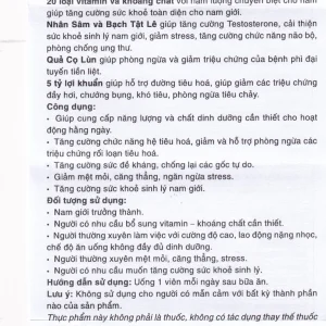 Viên uống Men's Multivitamin With Probiotics Henry Blooms cung cấp năng lượng và chất dinh dưỡng cần thiết (30 viên)