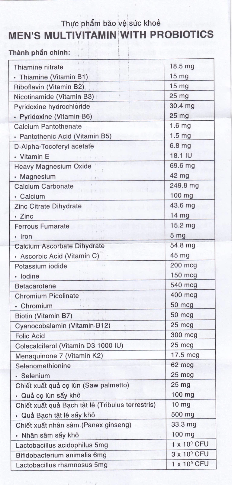 Viên uống Men's Multivitamin With Probiotics Henry Blooms cung cấp năng lượng và chất dinh dưỡng cần thiết (30 viên)