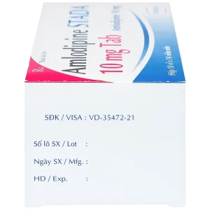 Thuốc Amlodipine Stada 10mg Tab điều trị tăng huyết áp, đau thắt ngực (10 vỉ x 14 viên)
