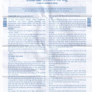 Viên nén Losartan Stada 50mg điều trị tăng huyết áp, giảm nguy cơ đột quỵ (2 vỉ x 15 viên)