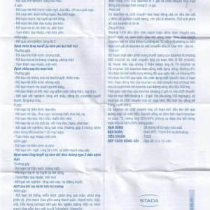 Viên nén Losartan Stada 25mg điều trị tăng huyết áp, giảm nguy cơ đột quỵ (2 vỉ x 15 viên)