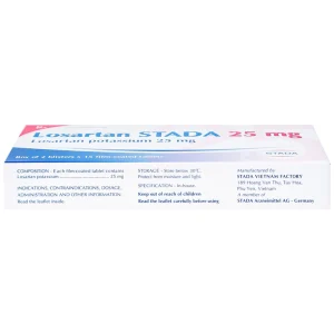 Viên nén Losartan Stada 25mg điều trị tăng huyết áp, giảm nguy cơ đột quỵ (2 vỉ x 15 viên)