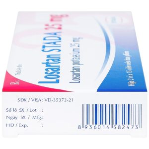 Viên nén Losartan Stada 25mg điều trị tăng huyết áp, giảm nguy cơ đột quỵ (2 vỉ x 15 viên)