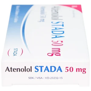 Thuốc Atenolol Stada 50mg điều trị tăng huyết áp, đau thắt ngực (2 vỉ x 15 viên)