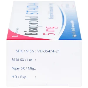 Thuốc Bisoprolol Stada 5mg điều trị tăng huyết áp, đau thắt ngực mạn tính ổn định (3 vỉ x 10 viên)