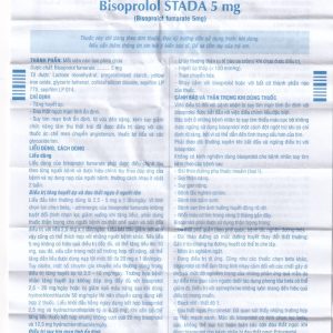 Thuốc Bisoprolol Stada 5mg điều trị tăng huyết áp, đau thắt ngực mạn tính ổn định (3 vỉ x 10 viên)