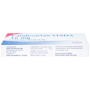 Thuốc Candesartan Stada 16mg điều trị tăng huyết áp vô căn, suy tim (2 vỉ x 14 viên)