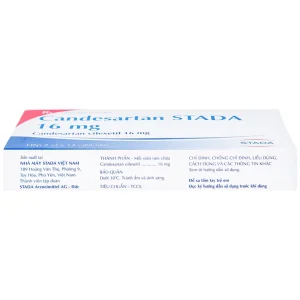 Thuốc Candesartan Stada 16mg điều trị tăng huyết áp vô căn, suy tim (2 vỉ x 14 viên)