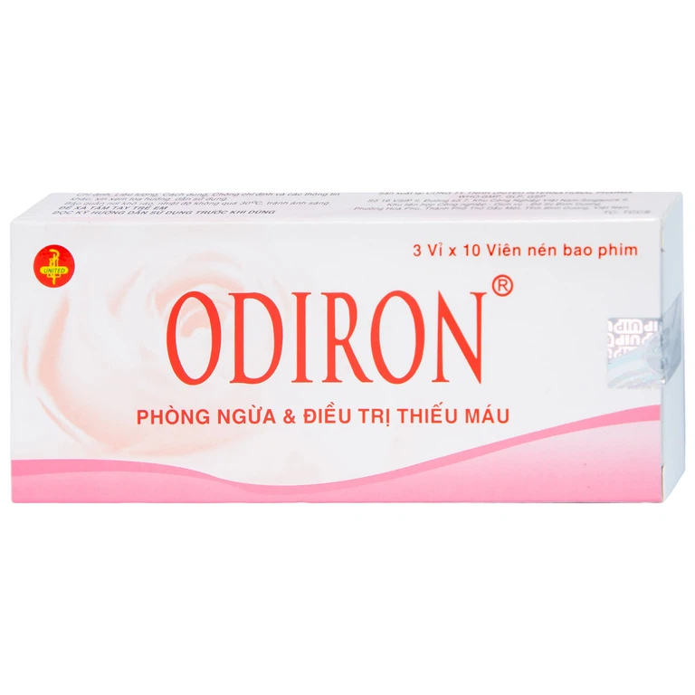 Viên nén Odiron United phòng ngừa và điều trị thiếu máu (3 vỉ x 10 viên)