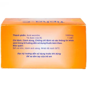 Viên sủi Tipha-C 1000mg Tipharco điều trị thiếu vitamin C (10 vỉ x 2 viên)