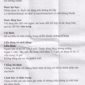 Viên ngậm Cufo vị chanh hỗ trợ điều trị triệu chứng trong nhiễm khuẩn miệng và họng (2 vỉ x 12 viên)