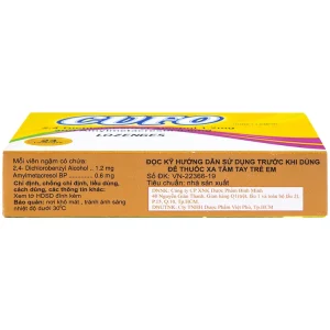 Viên ngậm Cufo vị mật ong chanh hỗ trợ điều trị triệu chứng trong nhiễm khuẩn miệng và họng (2 vỉ x 12 viên)