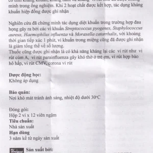 Viên ngậm Cufo vị mật ong chanh hỗ trợ điều trị triệu chứng trong nhiễm khuẩn miệng và họng (2 vỉ x 12 viên)