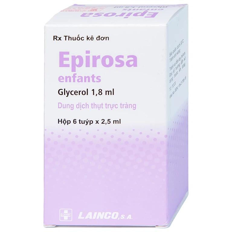 Dung dịch thụt trực tràng Epirosa Enfants Lainco giảm triệu chứng táo bón (6 tuýp x 2.5ml)