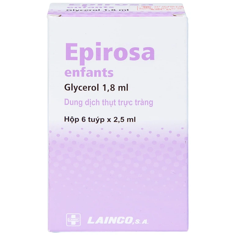 Dung dịch thụt trực tràng Epirosa Enfants Lainco giảm triệu chứng táo bón (6 tuýp x 2.5ml)