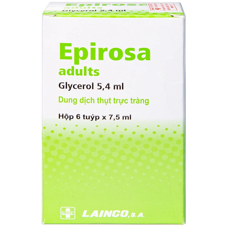Dung dịch thụt trực tràng Epirosa Adults Lainco giảm triệu chứng táo bón (6 tuýp x 7.5ml)