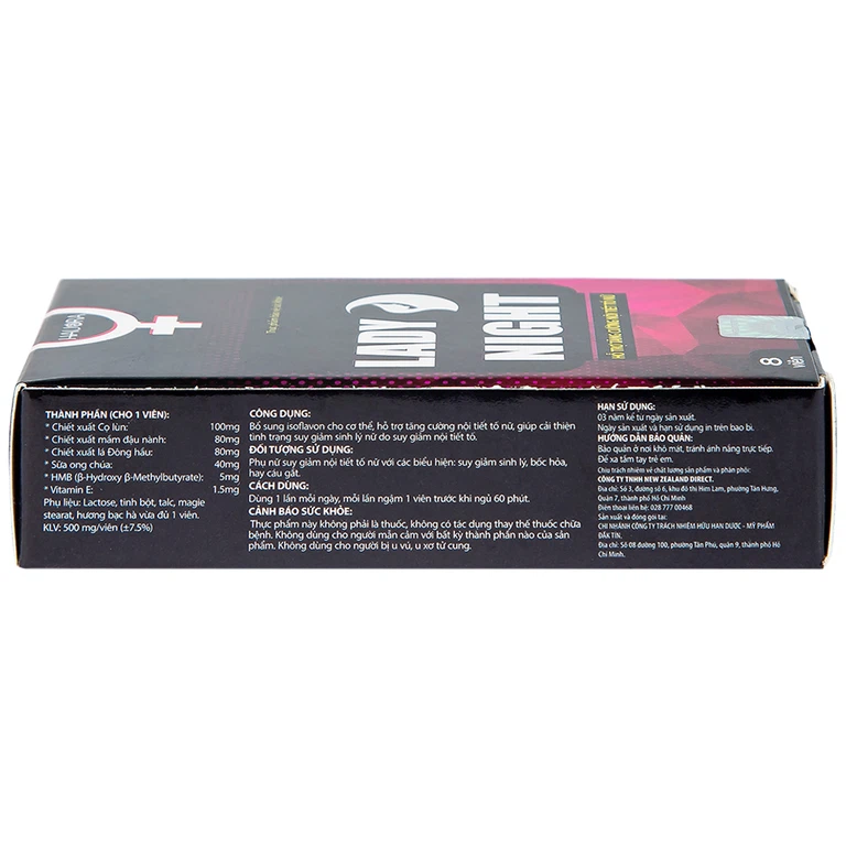 Viên ngậm Lady Night Đắk Tín hỗ trợ tăng cường nội tiết tố nữ (2 vỉ x 4 viên)