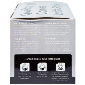 Khẩu trang y tế KJ Mask màu đen 4 lớp hỗ trợ ngăn khói, bụi, kháng khuẩn (50 cái)