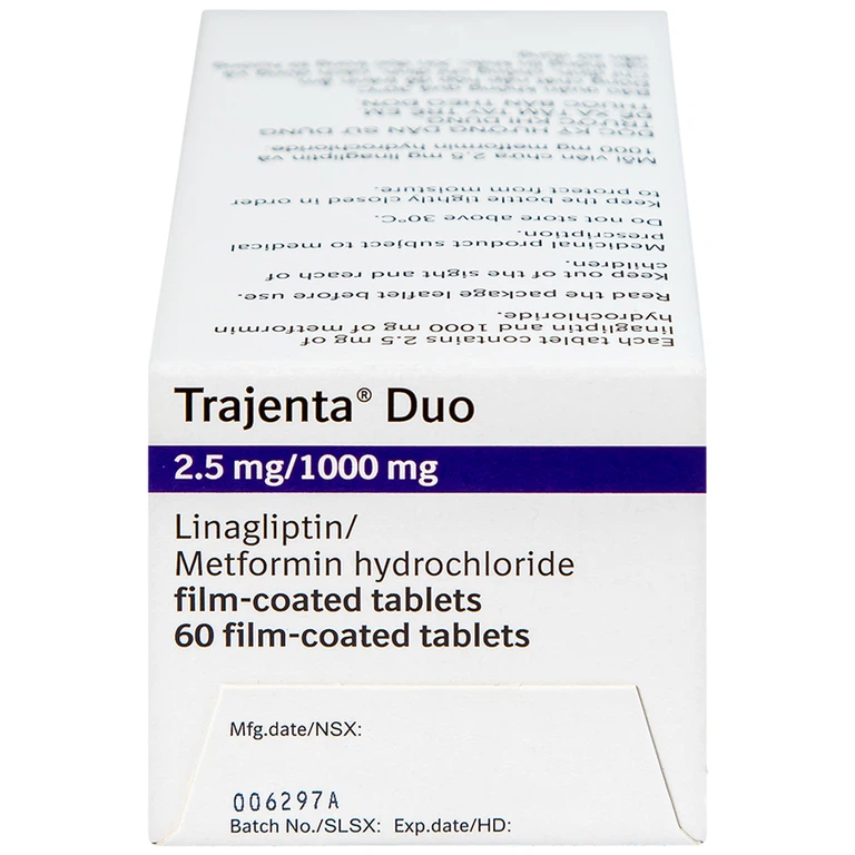 Thuốc Trajenta Duo 2.5mg/1000mg Boehringer điều trị đái tháo đường típ 2 (60 viên)