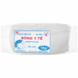 Bông y tế Bảo Thạch 10g thấm hút cao và nhanh, mịn màng, mềm mại, không gây kích ứng da