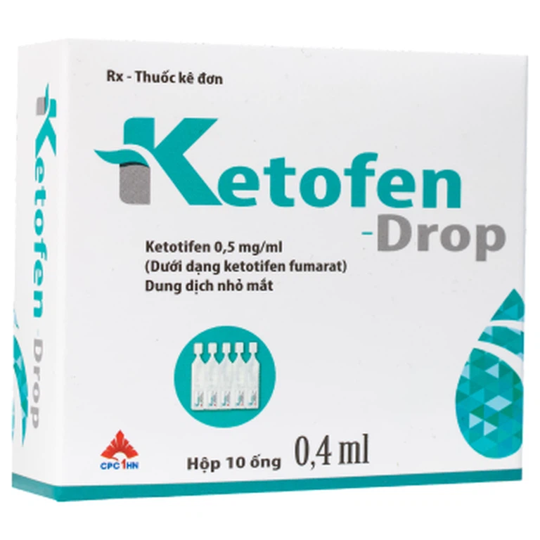 Thuốc nhỏ mắt Ketofen Drop 0.4ml CPC1HN điều trị các tình trạng viêm kết mạc cấp hay mãn tính (10 ống)