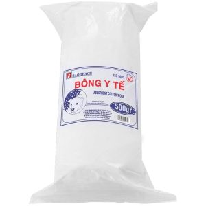 Bông y tế Bảo Thạch Châu Ngọc Thạch làm sạch các vết thương, thấm máu và dịch tiết (3cm x 3cm gói 500g)