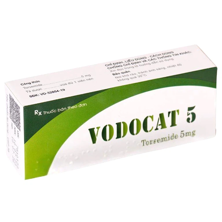 Thuốc Vodocat 5 Usarichpharm điều trị bệnh cao huyết áp, suy tim sung huyết (3 vỉ x 10 viên)