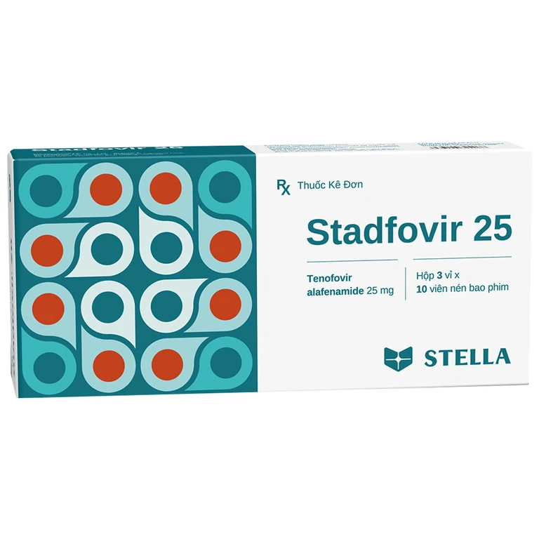 Thuốc Stadfovir 25 Stella Pharm điều trị viêm gan B mạn tính (3 vỉ x 10 viên)