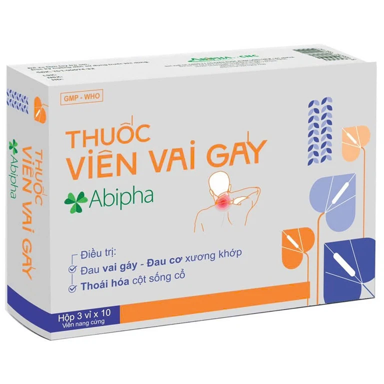 Viên vai gáy Abipha giảm đau nhức vai gáy, cơ xương khớp, tăng cường lưu thông khí huyết (3 vỉ x 10 viên)