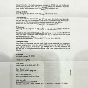 Thuốc Ocid 20mg Zydus điều trị loét tá tràng, loét dạ dày (10 vỉ x 10 viên)