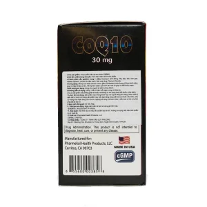 Viên uống CoQ10 30mg Pharmekal giảm quá trình oxy hóa, hỗ trợ sức khỏe cho tim (30 viên)