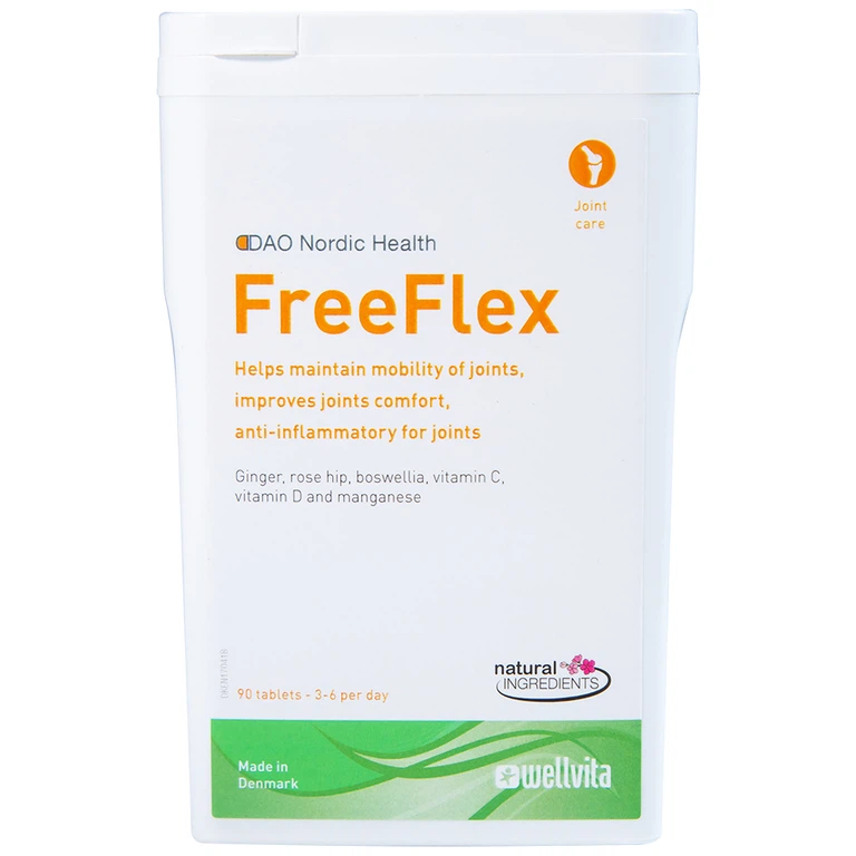 Viên uống Free Flex DAO Nordic Health hỗ trợ hạn chế thoái hóa khớp, chống viêm ở khớp (90 viên)