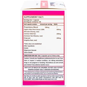 Viên uống Maca #2 Femina Raca bổ sung năng lượng tích cực, tăng bài tiết tố nữ (60 viên)