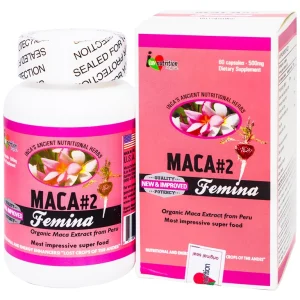 Viên uống Maca #2 Femina Raca bổ sung năng lượng tích cực, tăng bài tiết tố nữ (60 viên)