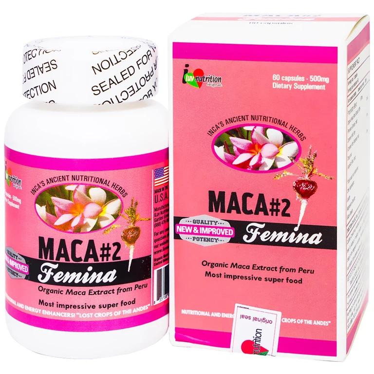Viên uống Maca #2 Femina Raca bổ sung năng lượng tích cực, tăng bài tiết tố nữ (60 viên)