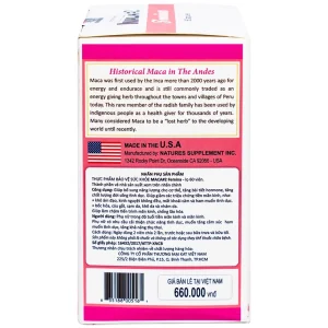 Viên uống Maca #2 Femina Raca bổ sung năng lượng tích cực, tăng bài tiết tố nữ (60 viên)