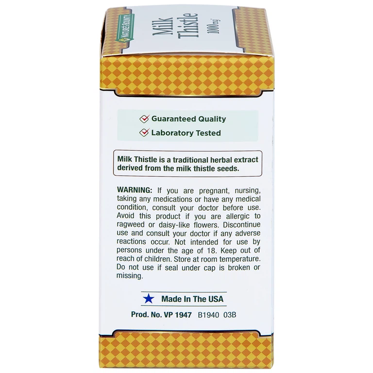 Viên uống Milk Thistle Nature's Bounty hỗ trợ tăng cường chức năng gan, bảo vệ gan (50 viên)