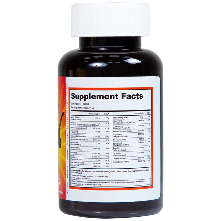 Viên uống Teens Active Vitamins For Life bổ sung vitamin và khoáng chất cho thanh thiếu niên (60 viên)