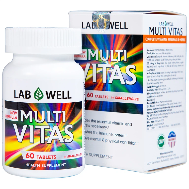 Viên nén Multi Vitas Lab Well bổ sung vitamin và khoáng chất cho cơ thể (60 viên)