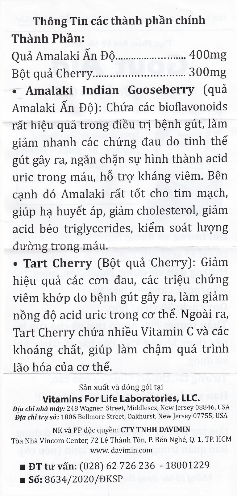 Viên uống Gout Aid Vitamins For Life hỗ trợ giảm triệu chứng ở người bị gout (30 viên)
